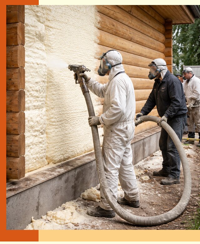 Утепление дома из бруса пенополиуретаном в Рассказово